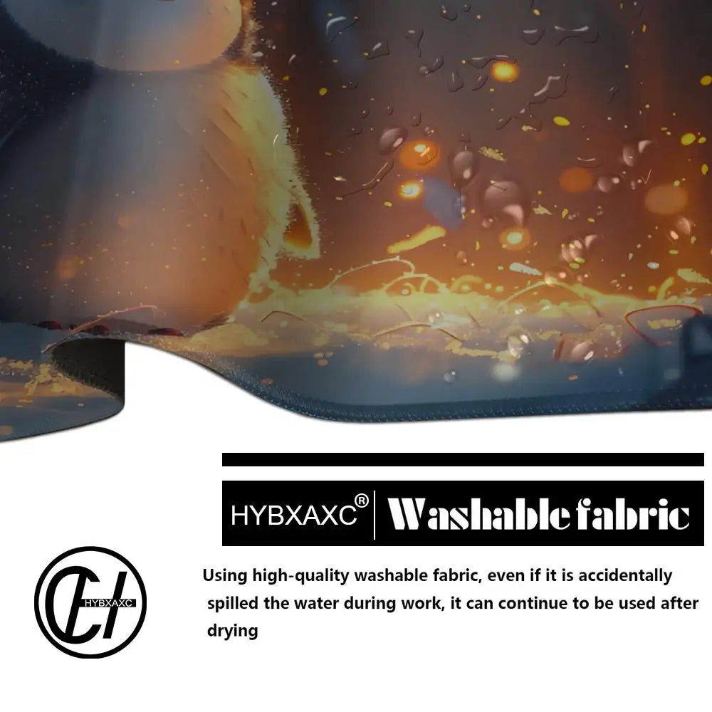 Little Kawaii Penguin Desk Mat, Magical Winter Wonderland Snow Land, Large Keyboard XL Mouse Pad, Cute Animals, Office Gift